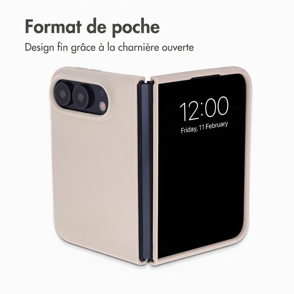 Accezz Coque Liquid Silicone avec MagSafe Apple iPhone Duo - Stone