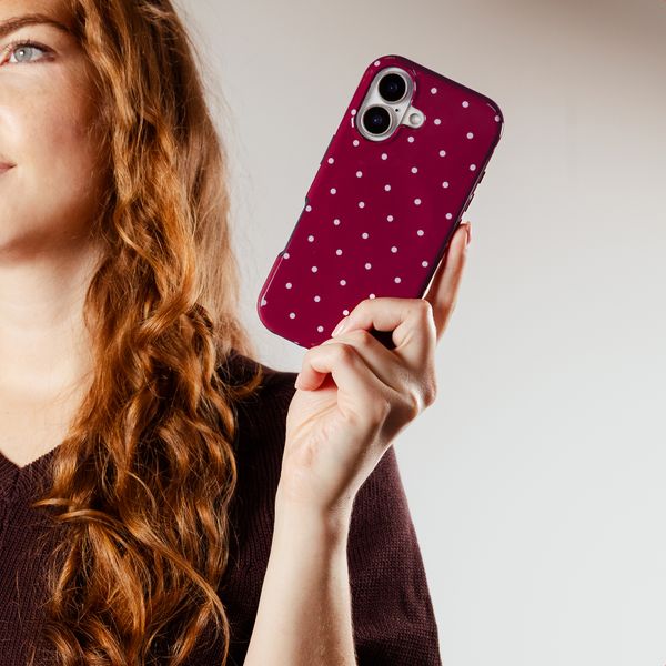 Selencia Coque arrière Vivid Apple iPhone 12 (Pro) - Happy Dots Burgundy