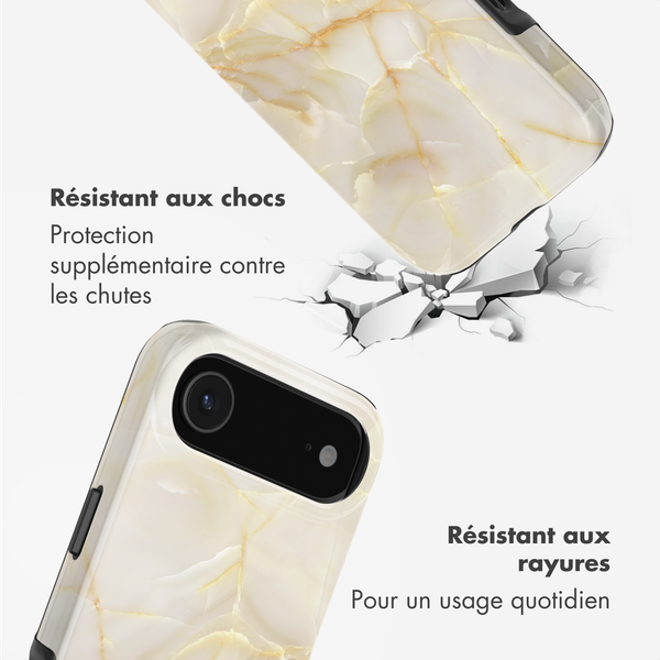 Selencia Coque arrière Vivid avec MagSafe Apple iPhone Air - Golden Beige Marble