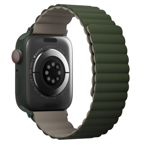 Uniq Bracelet Revix réversible Apple Watch | 44/45/46/49 mm - Pine (Green/Taupe)