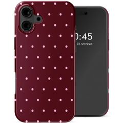 Selencia Coque arrière Vivid Apple iPhone 16 - Happy Dots Burgundy