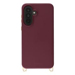 Selencia Coque arrière Rivièra avec MagSafe avec crochets amovibles Samsung Galaxy A36 / A56 - Bold Burgundy
