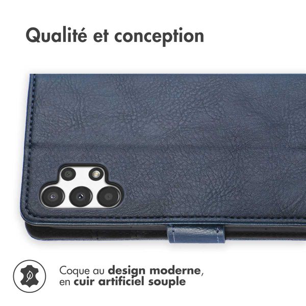 imoshion Étui de télephone portefeuille de luxe Samsung Galaxy A13 (4G) - Bleu foncé