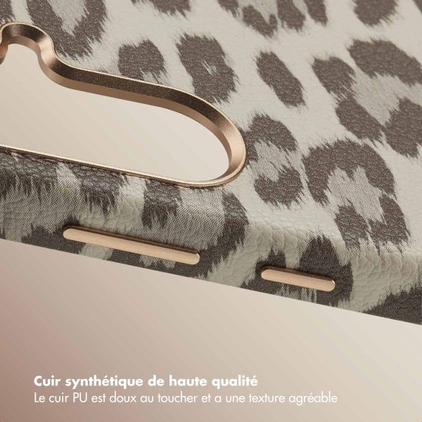 Selencia Coque Sabi imprimé panthère avec MagSafe Samsung Galaxy A56 - Soft Ivory