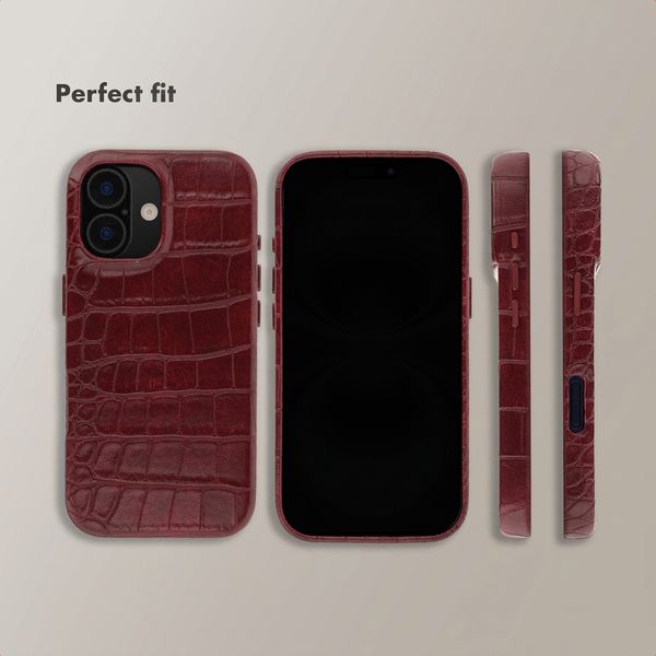 Selencia Coque arrière Croco avec MagSafe Apple iPhone 16 - Burgundy