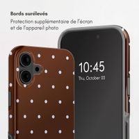 Selencia Coque arrière Vivid Apple iPhone 16 - Happy Dots Chocolate