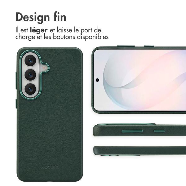 Accezz Coque arrière en cuir avec MagSafe Samsung Galaxy S26 - Cedar Green