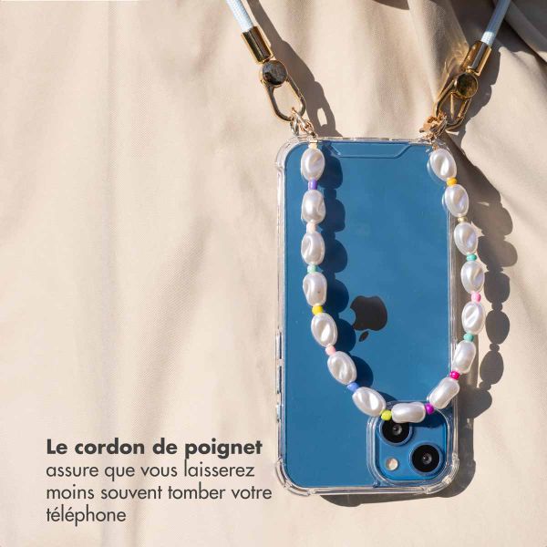 imoshion Ensemble de cordons de téléphone colorés avec perles – Bleu clair