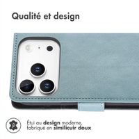 imoshion Étui de télephone portefeuille de luxe Apple iPhone 18 Pro Max / 17 Pro Max - Bleu clair