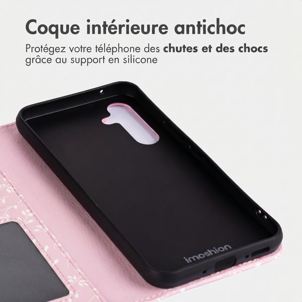 imoshion Étui de télephone portefeuille Design Samsung Galaxy A54 (5G) - Pink Bazaar Flowers