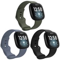 imoshion Bracelet silicone multipack Fitbit Versa 4 / 3 / Sense (2) - Noir / Vert / Bleu