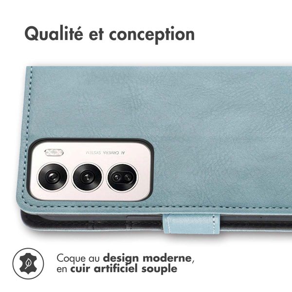 imoshion Étui de télephone portefeuille de luxe Oppo Reno 12 Pro - Bleu clair