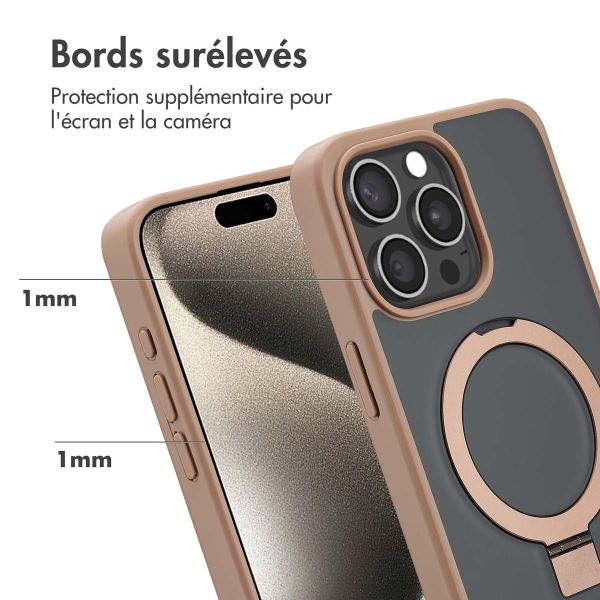 Accezz Coque Ring Stand avec MagSafe Apple iPhone 15 Pro Max - Marron