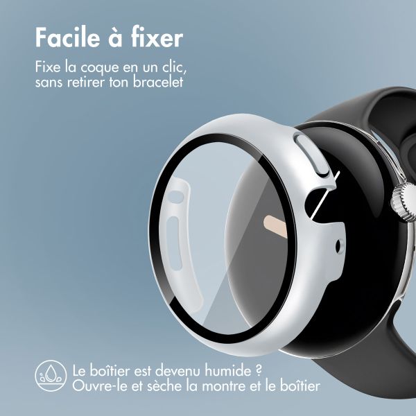 imoshion Coque rigide à couverture complète Google Pixel Watch / Watch 2 / Watch 3 / Watch 4 (41 mm) - Argent