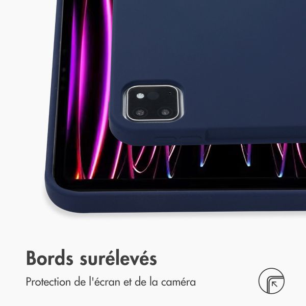 Accezz Coque Liquid Silicone avec porte-stylet Apple iPad Pro 11 (2022 / 2021 / 2020 / 2018) - Bleu foncé
