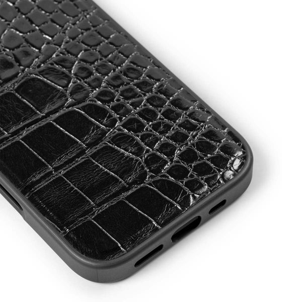 iDeal of Sweden Coque MagSafe en cuir végétalien Apple iPhone 17 - Black Croco