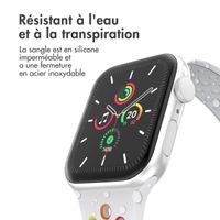 imoshion Bracelet Sport⁺ en silicone Apple Watch | 44/45/46/49 mm - Taille S/M - White Rainbow