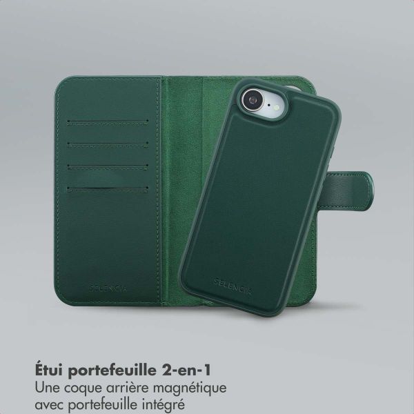 Selencia Étui portefeuille amovible Olyn avec MagSafe Apple iPhone 17e / 16e - Vert