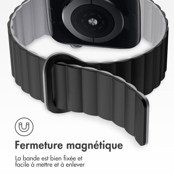 imoshion Bracelet en silicone magnétique Apple Watch | 44/45/46/49 mm - Noir / Gris