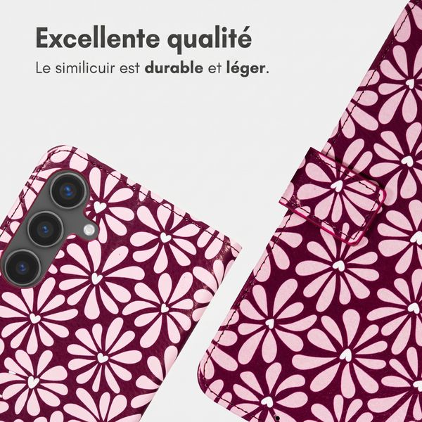 imoshion Étui de télephone portefeuille Design Samsung Galaxy S25 - Bloom Love Blush