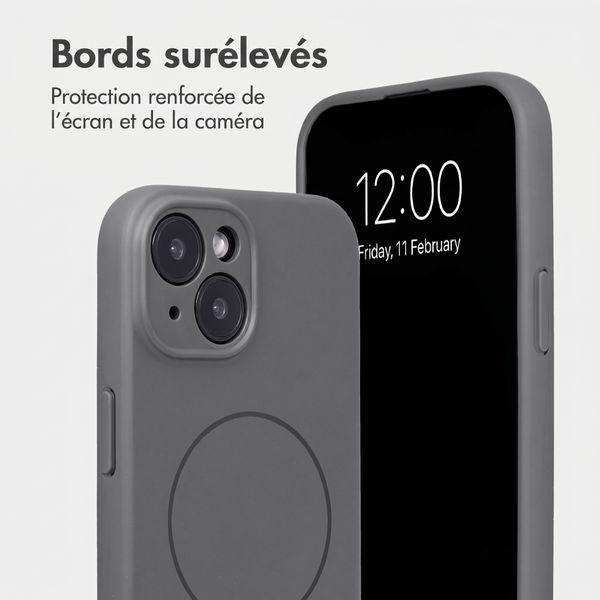 Accezz Coque Grip avec MagSafe Apple iPhone 15 - Gris