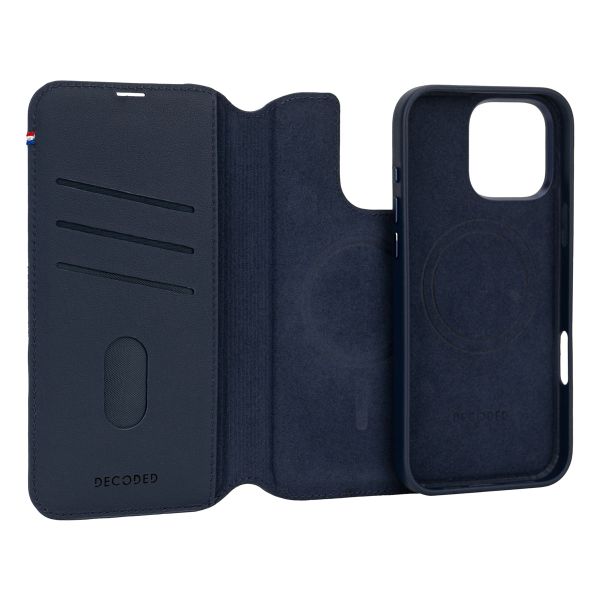 Decoded Portefeuille détachable 2 en 1 en cuir MagSafe Apple iPhone 16 Pro - Navy