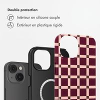Selencia Coque arrière Vivid avec MagSafe Apple iPhone 14 - Check This Burgundy
