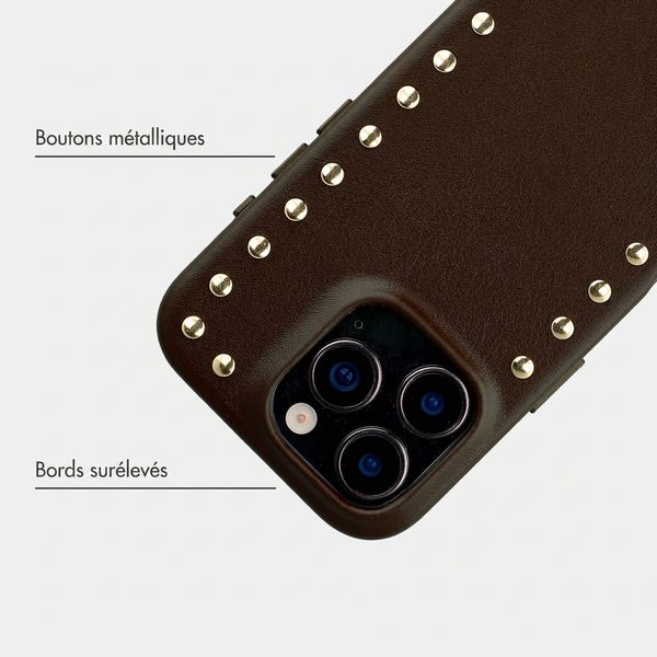 Selencia Coque arrière Studs avec MagSafe Apple iPhone 16 Pro - Cacao Crush