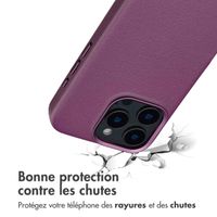 Accezz Coque arrière en cuir avec MagSafe Apple iPhone 16 Pro - Heath Purple