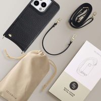 Selencia Coque de télephone Nova avec cordon et porte-cartes Apple iPhone 15 Pro - Noir