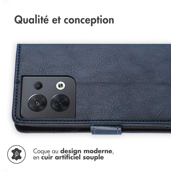 imoshion Étui de télephone portefeuille de luxe Oppo Reno 8 5G - Bleu foncé