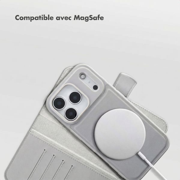 Accezz Coque portefeuille Edge amovible avec MagSafe Apple iPhone 18 Pro / 17 Pro - Gris
