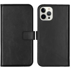 Selencia Étui portefeuille en cuir véritable Apple iPhone 12 Pro Max - Noir