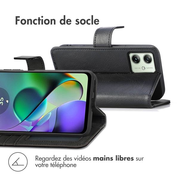 imoshion Étui de télephone portefeuille de luxe Motorola Moto G54 - Noir