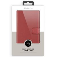 Selencia Étui portefeuille en cuir véritable Samsung Galaxy S21 - Rouge