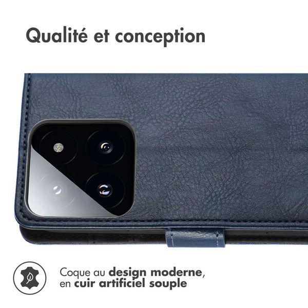 imoshion Étui de télephone portefeuille de luxe Xiaomi 14T Pro - Bleu foncé