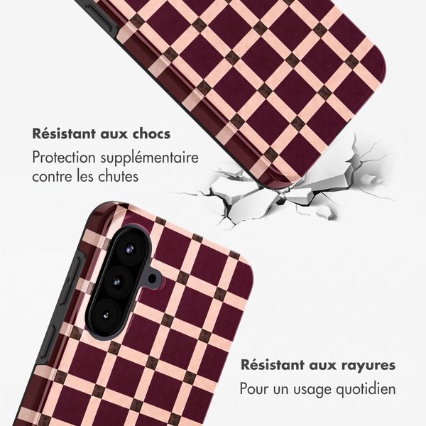Selencia Coque arrière Vivid Samsung Galaxy A57 (5G) - Check This Burgundy