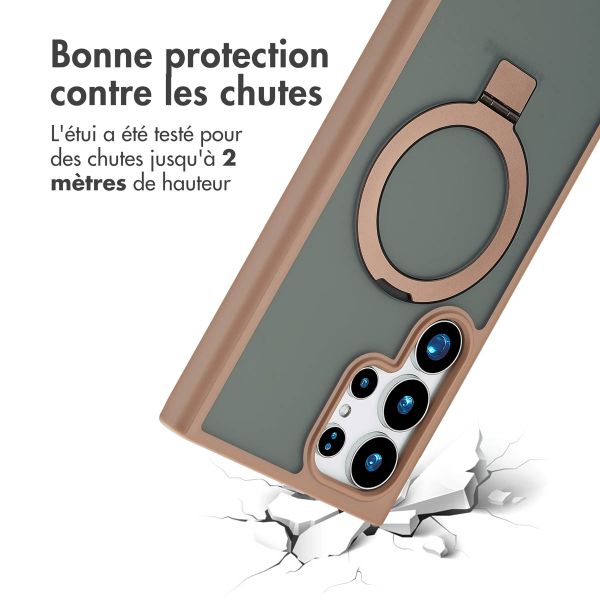 Accezz Coque Ring Stand avec MagSafe Samsung Galaxy S24 Ultra - Marron