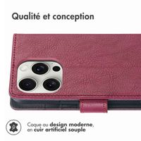 imoshion Étui de télephone portefeuille de luxe Apple iPhone 16 Pro - Bordeaux