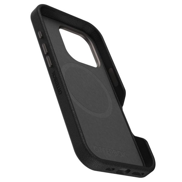 OtterBox Coque en cuir de cactus Symmetry MagSafe Apple iPhone 16 Pro - Noir Ash
