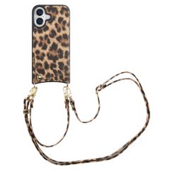 Selencia Coque de télephone Nova avec cordon et porte-cartes Apple iPhone 16 - Leopard