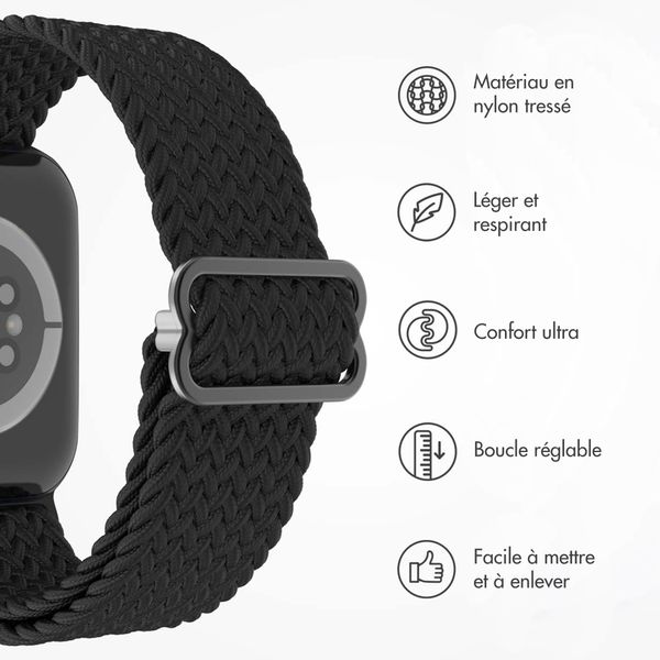 imoshion Bracelet nylon tissé Apple Watch | 44/45/46/49 mm - Noir