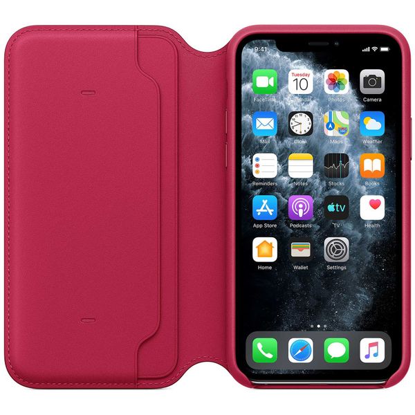 Apple Étui de télephone portefeuille Leather Folio Apple iPhone 11 Pro - Red Raspberry