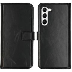 Selencia Étui portefeuille en cuir véritable Samsung Galaxy S23 - Noir