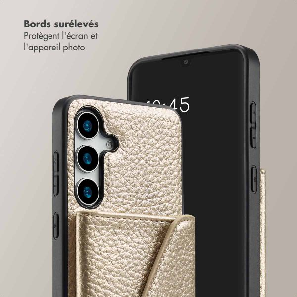 Selencia Coque de télephone Sera avec cordon et porte-cartes enveloppe Samsung Galaxy S25 / S24 - Champagne