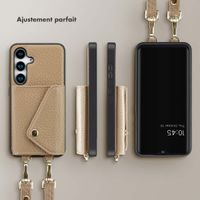 Selencia Coque de télephone Sera avec cordon et porte-cartes enveloppe Samsung Galaxy S25 / S24 - Taupe