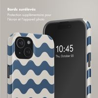 Selencia Coque arrière Vivid avec MagSafe Apple iPhone 15 - Wave Vibes Classic Blue