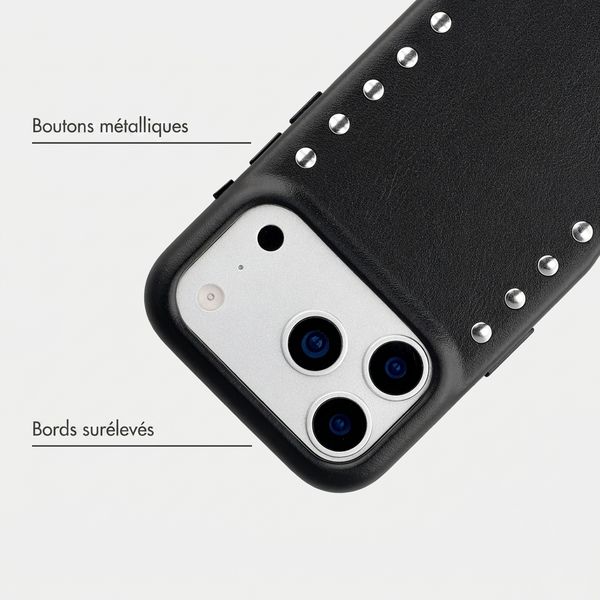 Selencia Coque arrière Studs avec MagSafe Apple iPhone 17 Pro - Velvet Black