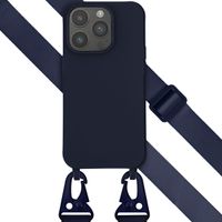 Selencia Coque silicone avec cordon amovible Apple iPhone 14 Pro - Bleu foncé