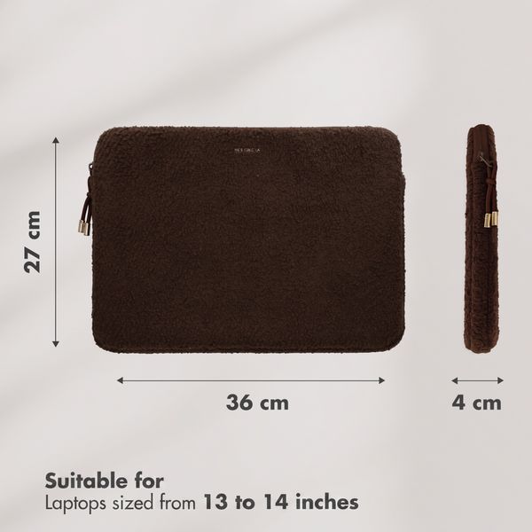 Selencia Housse laptop teddy 13-14 pouces - Choco Brown
